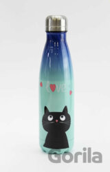 Nerezová lahev - Kočka