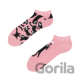 Členkové veselé ponožky Ružové mačky