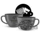 Šedý keramický cappuccino hrnček Game Of Thrones: Stark