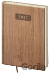 Diář 2021: Wood světle hnědá, A5 denní