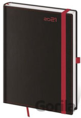 Diář 2021: Black Red, A5 denní