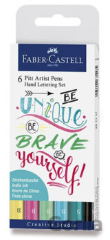 Faber - Castell Popisovač Pitt Artist Pen Handlettering - pastelová sada 6 ks