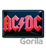 Plechová tvarovaná 3D dekoratívna tabuľka na stenu: Ac/Dc: Red Logo Rock