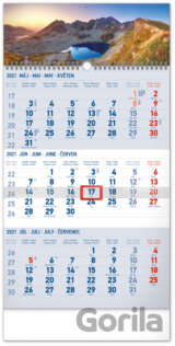 Nástenný 3-mesačný kalendár Tatry (modrý) 2021