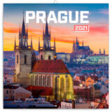 Poznámkový nástěnný kalendář Prague 2021 (Praha)