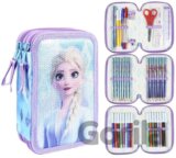 Školské trojdielne puzdro Frozen II: Elsa peračník plnený - 42 položiek