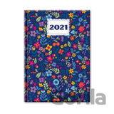 Diár Praktik Kvety 2021 (modrý, denný)