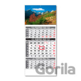 Štandard 3-mesačný sivý nástenný kalendár 2021 s motívom jesenných hôr