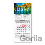 Štandard 5-mesačný sivý nástenný kalendár 2021 s motívom vodopádu