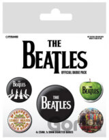 Placky Beatles: White set 5 kusov
