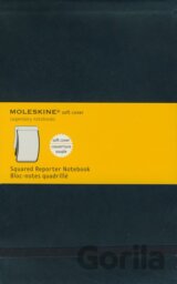 Moleskine - stredný štvorčekovaný reportérsky zápisník (mäkká čierna väzba)