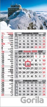 Štandard 3-mesačný kombinovaný nástenný kalendár 2021 s motívom zimnej krajiny