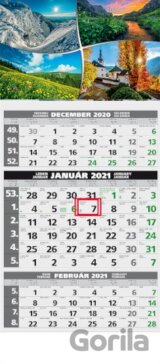 Štandard Eko 3-mesačný nástenný kalendár 2021 - štyri ročné obdobia