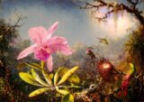 Martin Johnson Heade - Cattleya Orchid and Three Hummingbirds, 1871