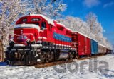 Red Train In The Snow