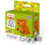 Puzzle s omalovánkou - Medvídek