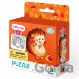 Puzzle s omalovánkou - Ježek