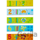 Drevené puzzle na učenie čísel do 5