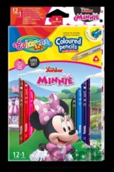 Colorino Disney Junior Minnie - pastelky trojhranné 12 barev + ořezávátko