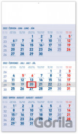 Nástěnný 3měsíční kalendář standard 2022 (modrý)