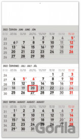 Nástěnný 3měsíční kalendář standard 2022 (šedý)
