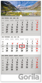 Nástěnný 3měsíční kalendář Krajina 2022 (šedý)