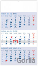 Nástenný 3–mesačný kalendár štandard 2022 (modrý)