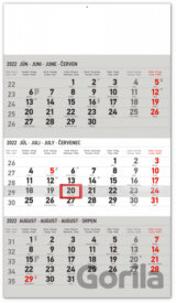 Nástenný 3–mesačný kalendár štandard 2022 (šedý)