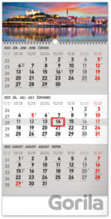 Nástenný 3–mesačný kalendár Bratislava 2022 (šedý)