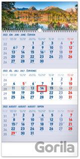 Nástenný 3–mesačný kalendár Tatry 2022 (modrý)