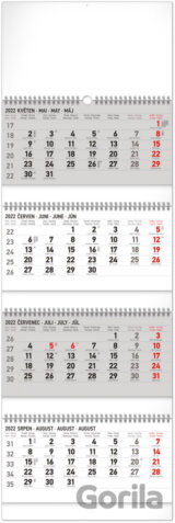 Nástěnný kalendář 4měsíční standard 2022 skládací