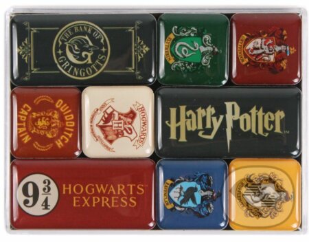 Set 9 kovových magnetov Harry Potter: Houses - 