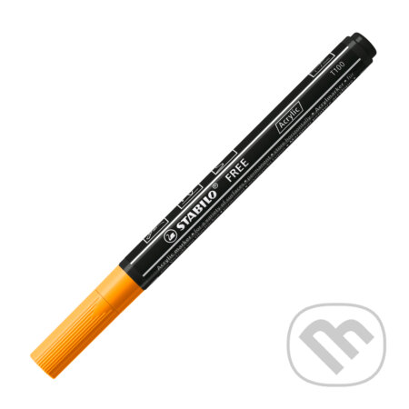 STABILO FREE Acrylic - T100 Okrúhly hrot 1-2mm - oranžová - 