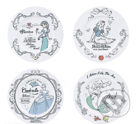 Disney Sada porcelánových tanierov - Princezny (4 ks) - 