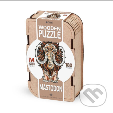 Drevenné puzzle – mamut veľkosť M drevený box - 