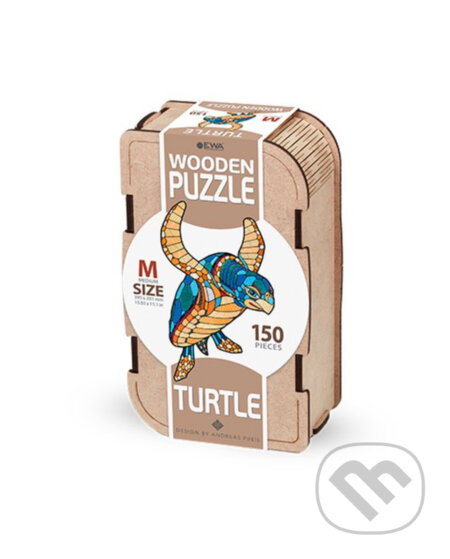 Drevenné puzzle – korytnačka veľkosť M v drevenom boxe