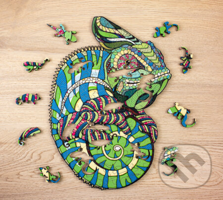 Drevené puzzle – chameleón veľkosť M - 