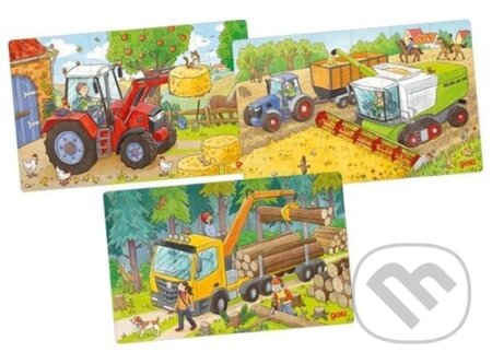 Dřevěné puzzle Zemědělské stroje
