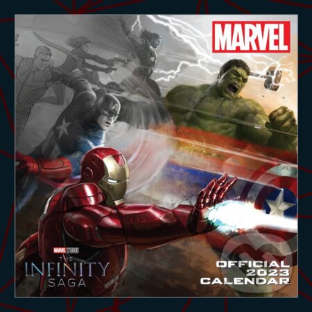 Oficiálny nástenný kalendár 2023 Marvel super hrdinoviakátem (SQ 30,5 x 30,5|61 cm) - 