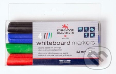 Koh-i-noor značkovač White Board sada 4ks - kulatý hrot