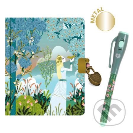 Charlotte: tajný zápisník s visacím zámkom, kľúčikom a čarovným perom