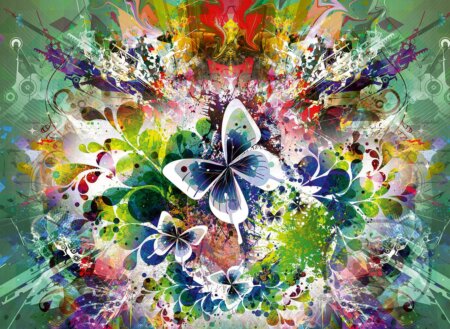 Spring Flowers and Butterflies