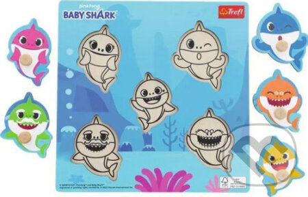 Dřevěná vkládačka Baby Shark