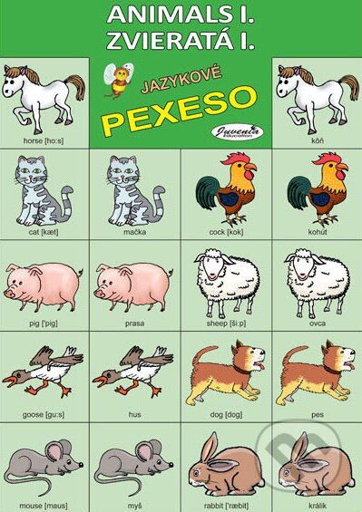 Jazykové pexeso: Animals I. / Zvieratá I. - 