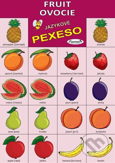Jazykové pexeso: Fruit / Ovocie - 