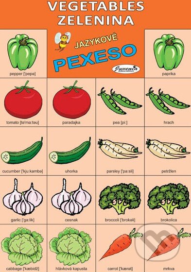 Jazykové pexeso: Vegetables / Zelenina - 