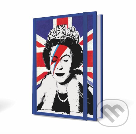 Banksy notebook kráľovná15x21cm