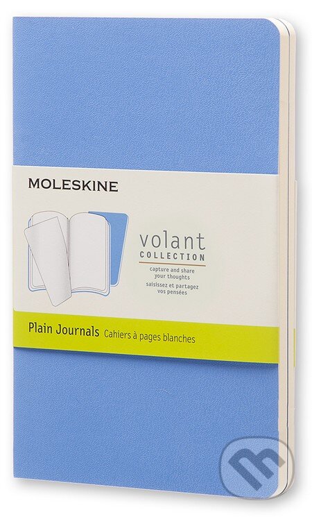 Moleskine - Volant - dva modré zápisníky (malé, mäkká väzba, čisté (sada 2 ks zápisníkov))