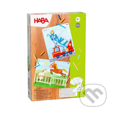 Haba Drevená hračka priraďovanie farebných paličiek s predlohami Stabix