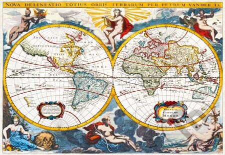 Kópia: Mapa sveta z 18. storočia - Pieter Vander